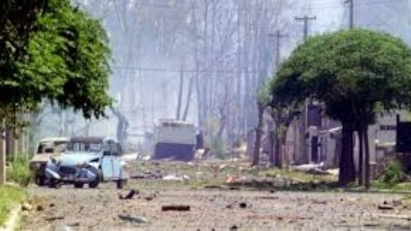 La ciudad de Río Tercero quedó devastada luego de las explosiones del 3 de noviembre de 1995.